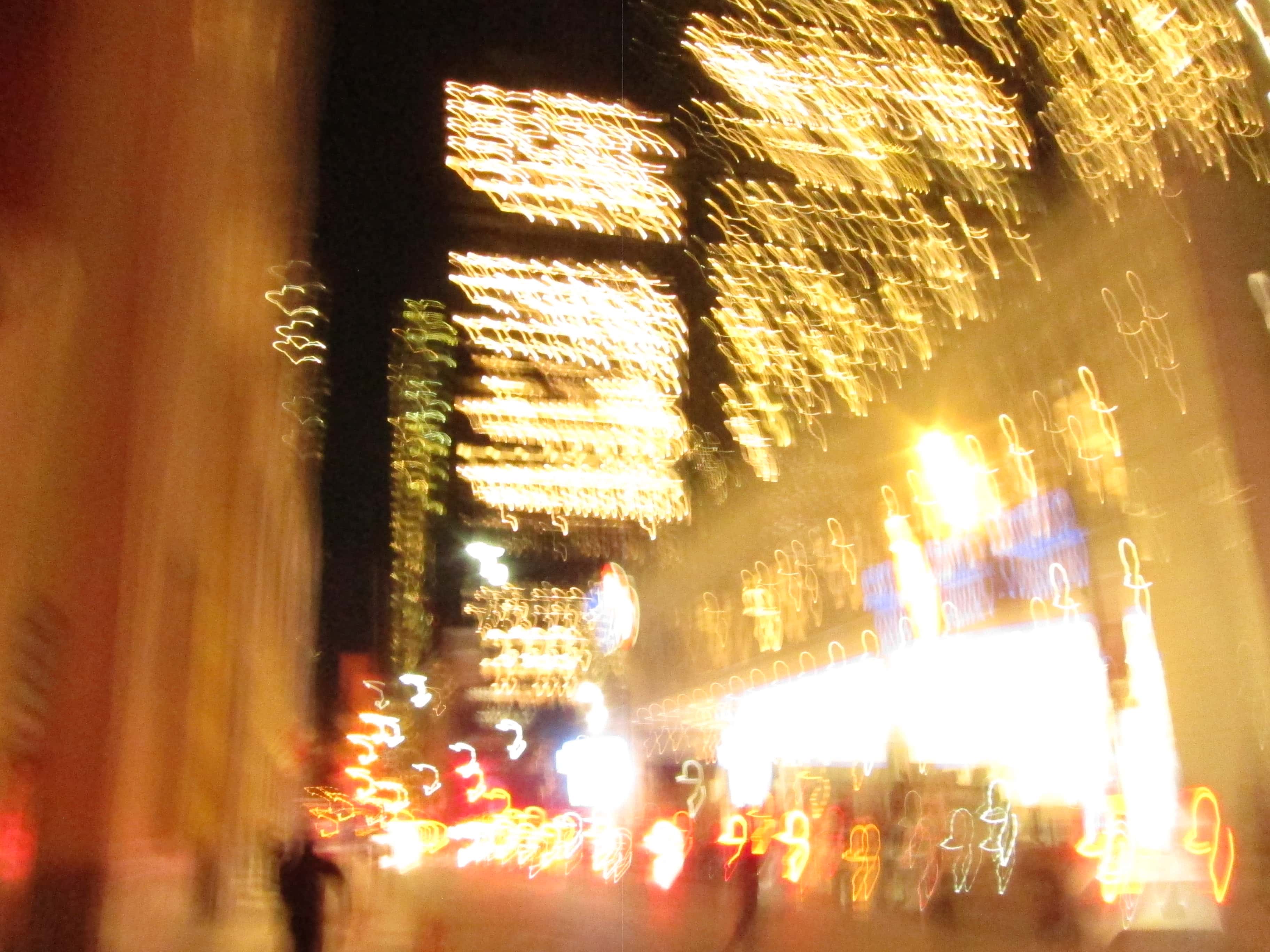 Abstract long-exposure city lights